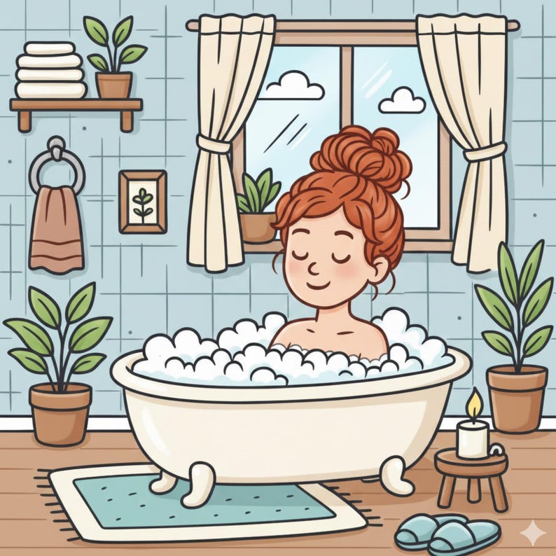 Cozy Girl Coloring Book Printable – Cute Aesthetic Self-Care Coloring Pages, Relaxing Stress-Relief Art, Digital Coloring Book PDF, 50+ Page
