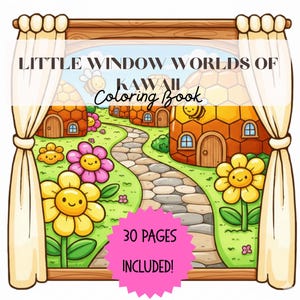 Little Window Worlds of Kawaii – Cute Fantasy Coloring Book for Adults & Teens, Cozy Whimsical Scenes, Bold Easy Coloring Pages