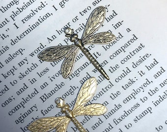 Vintage Brass Dragonfly Charms