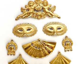 Assorted Brass Stamping, Prepack 9 pieces, Made in USA