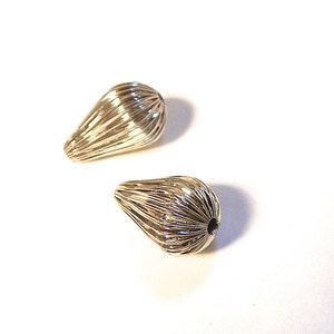 Antique Fluted Metal Tear Shaped Beads - Buy more and Save