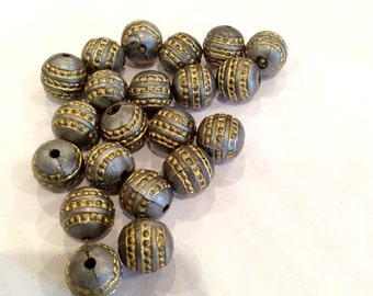 Antiqued Brass Ox Beads x 20