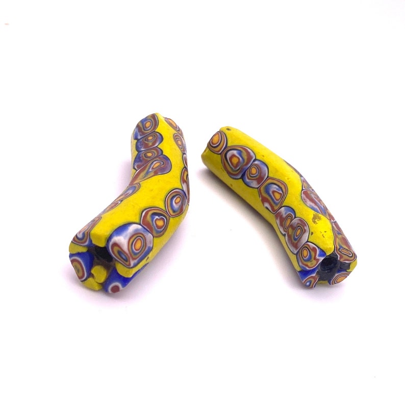 Vintage Venetian Elbow Trade Bead, Venetian Glass Bead, Large Elbow Shaped Trading Bead image 3