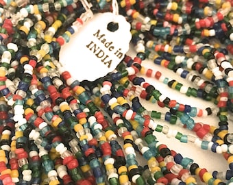 Necklaces of Multi Colored  Seedbeads  Each 46 Inches x 4