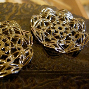 Silver Plated Large Filigree Stampings (2) Made in the USA