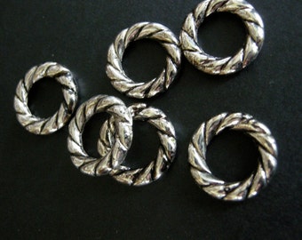 Antique Silver Donuts 20mm (12)