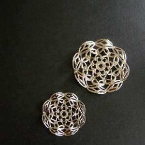 Silver Plated Filigree Stampings (2) Made in the USA