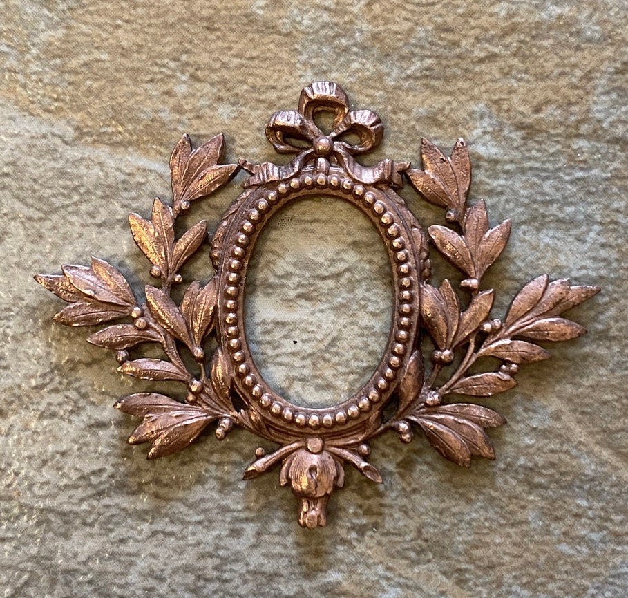 Vintage French Framex Stamping  Patina Filigree Leaf Finding, Die str…