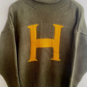 Suéter personalizado hecho a mano, regalo mágico con letras personalizadas, suéter de lana personalizado hecho a mano, jersey artesanal, suéter navideño para él y ella.