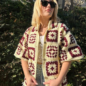 Crochet Shirt, Oversized Shirts for men, Handmade Shirt, Unisex Shirt, Summer Shirt, Hanmade knitted shirt, Crochet Polo Shirt,Granny Shirt