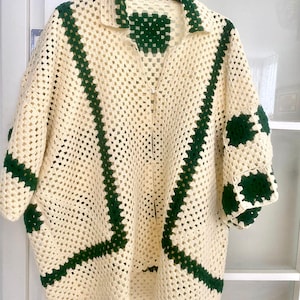 Crochet Shirt, Oversized Shirts for men, Handmade Shirt, Unisex Shirt, Summer Shirt, Hanmade knitted shirt, Crochet Polo Shirt