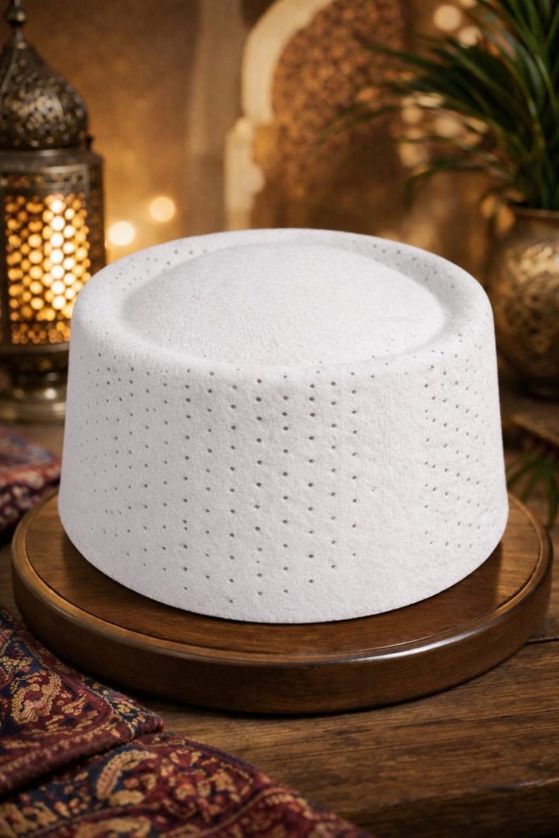 Moroccan Fez Hat Red Felt Ventilated | Tarboush Breathable Cap | Custom ...