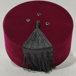 Andalus tarboush Ottomaanse Fez-hoed handgemaakte Marokkaanse tarboosh-hoed voor dames/heren, traditionele roodfluwelen moslimhoed, Marokkaanse erfgoed hoofddeksels