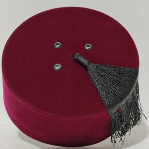 Handmade Moroccan Tarboosh Hat: Royal Andalusian Fez, Red Polyester