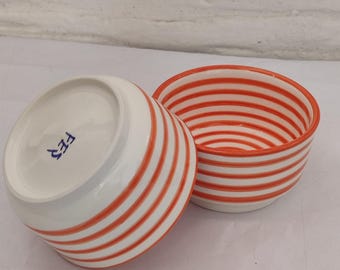 Moroccan Pottery Bowls Set of 2 | handmade bowl | hand painted bowl | artisan ceramics | pottery bowl