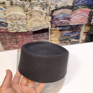Handmade Black Moroccan Fez Hat: Authentic Tarboush