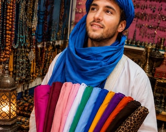 Moroccan Berber Turban Scarf | Tuareg Desert Headwrap | niger scarf turban | Sahara Nomad Shesh | Unisex Boho Gift