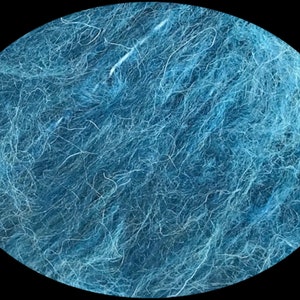 Turquoise Kan Mohair, Ice Yarn, Fuzzy Blue, Fancy Yarn, Fiber Art, Novelty Yarn, Mohair Blend Yarn, Worsted Weight, 98384