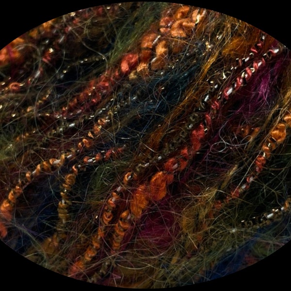 Trendsetter Yarns, Dune, Multi-Colored with Gold Threads, Fiber Arts, Color #30, Thick and Thin, Fancy Yarn, Discontinued