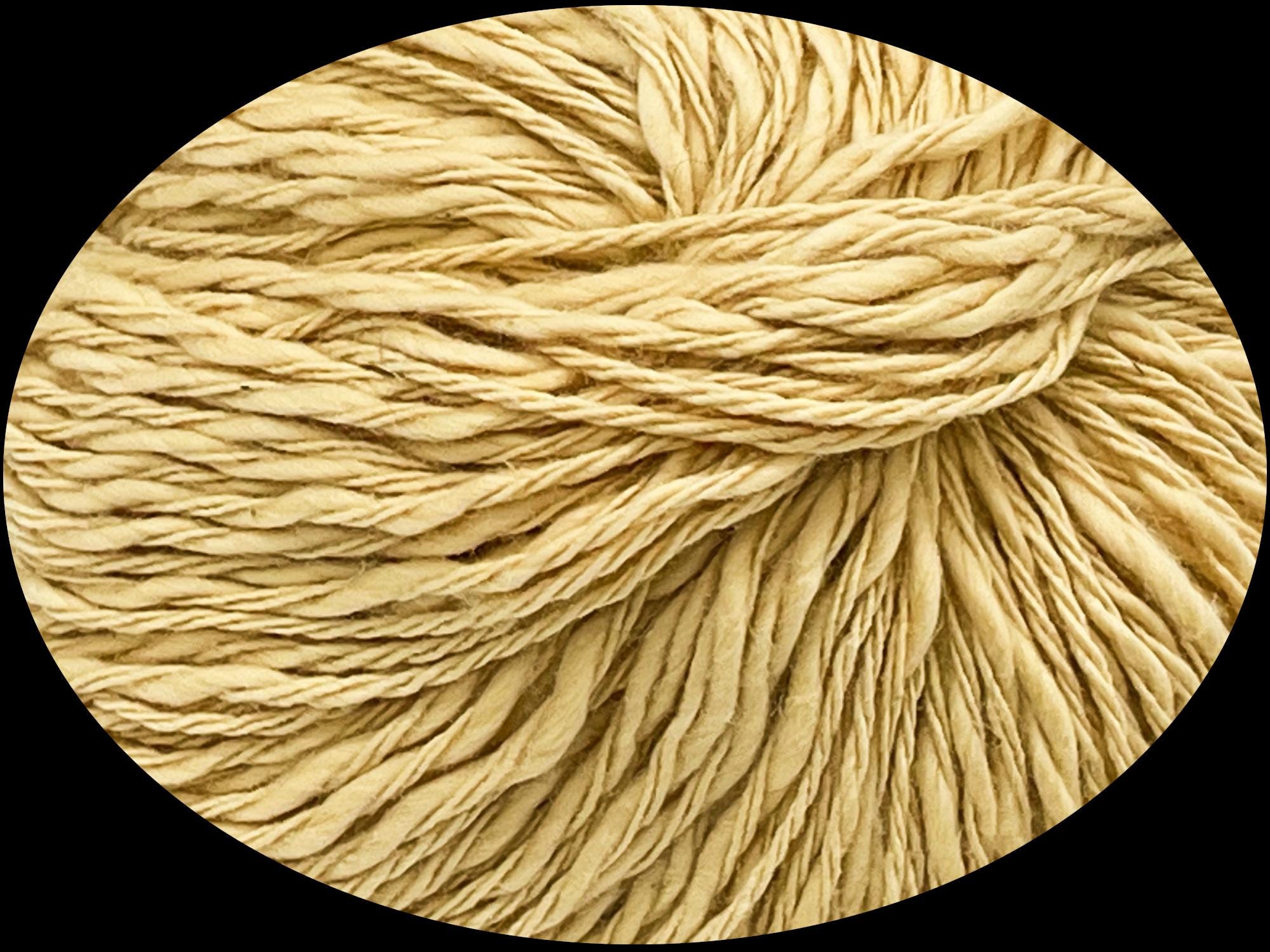 Adrienne Vittadini "Felicia" Yarn, Color #6453 Buttercup Yellow, 100% Cotton, Thick and Thin, Designer, Made in Italy, Discontinued