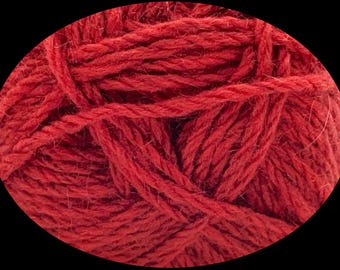 Furlana Yarn by Sherwood Export Ltd., #11 Red, All Natural Fibers, Merino Wool Blend, Spun in New Zealand, Discontinued