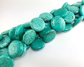 Magnesite Coin Beads, 25mm, Full Strand, Large