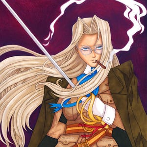 Hellsing Ultimate Integra Hellsing: Impresión artística de anime (13,7 x 18,8 cm o A4)