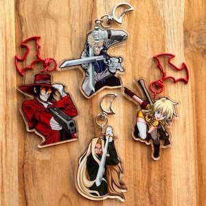 Hellsing Ultimate Anime Keychains - Alucard - Integra Hellsing - Seras Victoria - Alexander Anderson