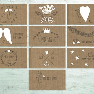 10 piccole carte, angelo, congratulazioni, compleanno, Natale, biglietti d'auguri, mini carte, regalo