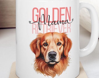 Golden Retriever Mama Ceramic Mug, Cute Golden Retriever Coffee Cup, Dog Lover Gift, Pet Owner Present, Animal Theme Tea Mug, Dog Mom Gift