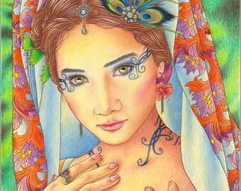 Inner Light - original colored pencil drawing