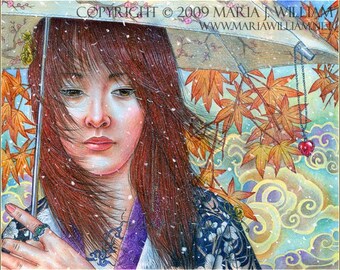 Farewell - original colored pencil drawing