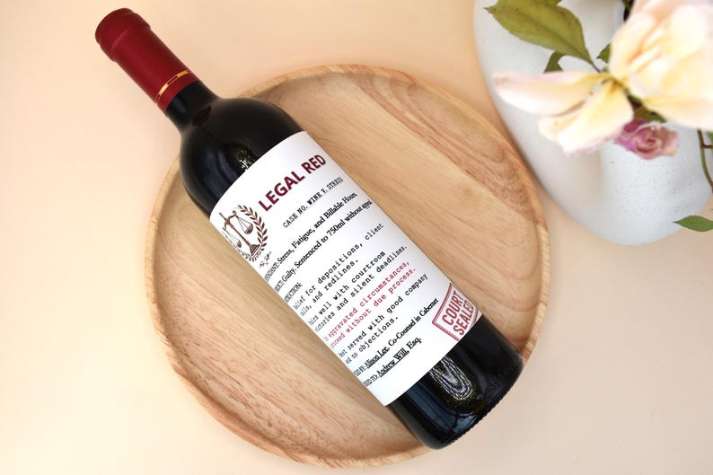 Funny Wine Label for Lawyer – Legal Gift, Attorney Graduation, Law School, Judge Present image 5