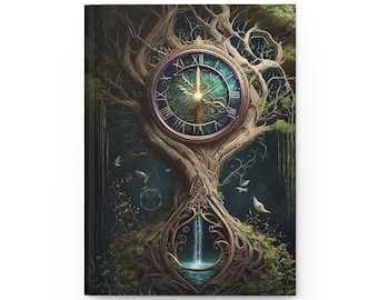 Diario de tapa dura Mystical Tree, diario inspirado en la naturaleza, regalo para escritores, amantes de la naturaleza, diario de sueños, atención plena, ecológico