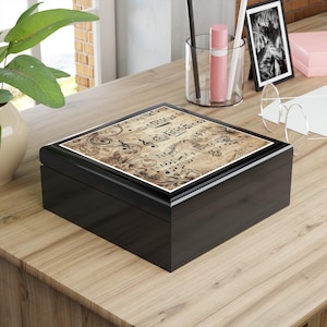 Vintage Sheet Music Jewelry Box, Musical Keepsake Storage, Elegant Organizer for Musicians and Music Lovers, Perfect Gift Idea