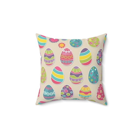 Dekoratives Kissen Osterei - Buntes Frühlingskissen, Wohnkultur, Weihnachtsgeschenk, Festliches Kissen, Frühlingsvibes
