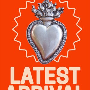 HEART MILAGRO Tin Silver Ex Voto