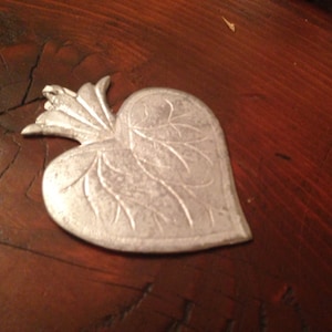 HEART MILAGRO Tin Silver Ex Voto