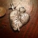 Sweet HEART MILAGRO with sword Tin Silver Ex Voto