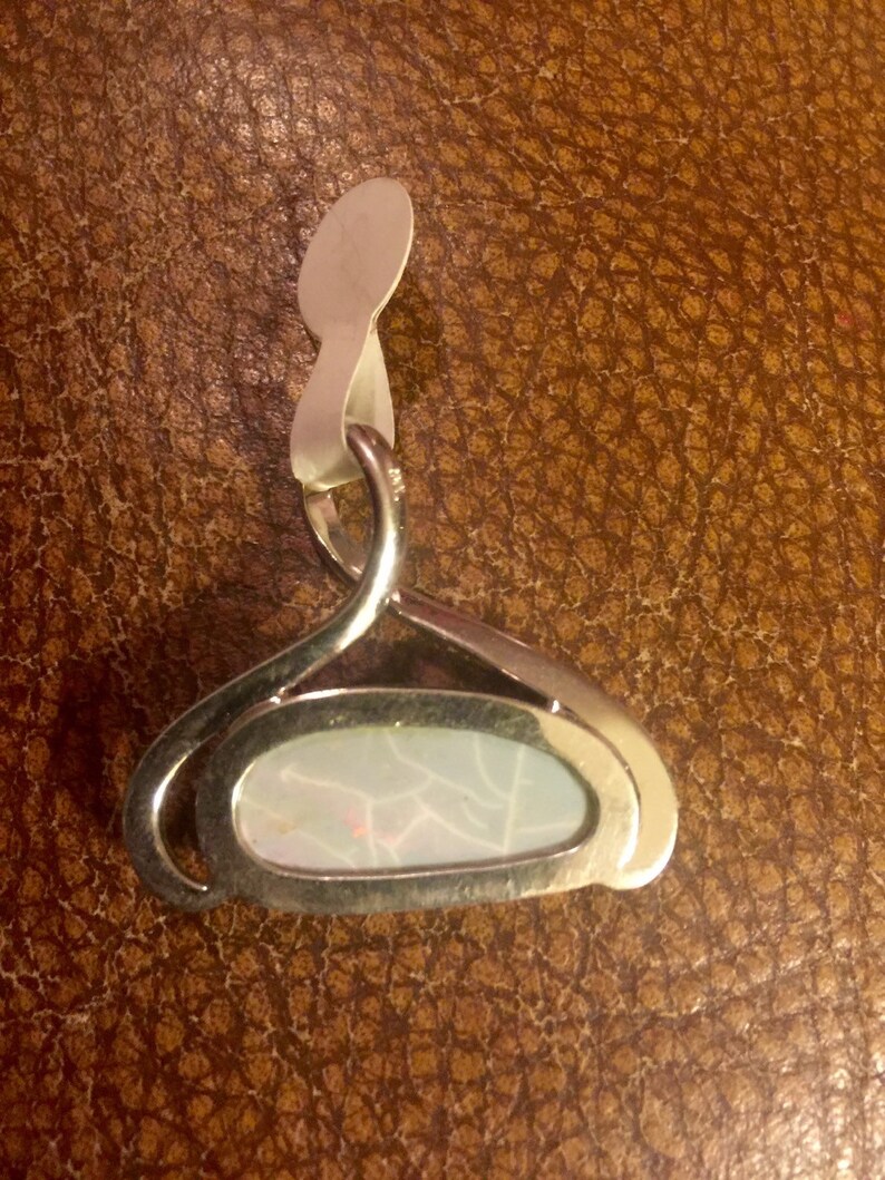 Elegant white fire filled opal pendant SALE