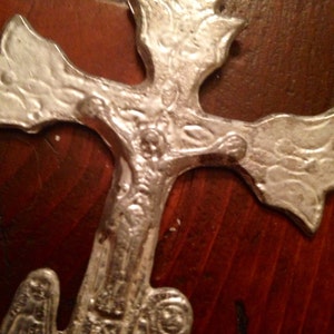 Crucifix MILAGRO made of Tin Silver Ex Voto