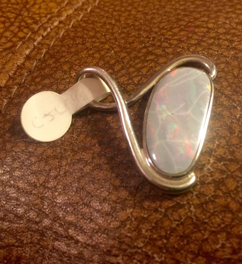 Elegant white fire filled opal pendant SALE