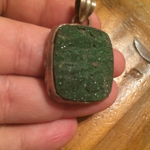 Awesome natural Uvarovite garnet druzy pendant