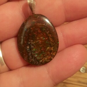 Beautiful sparkly Australian boulder opal pendant
