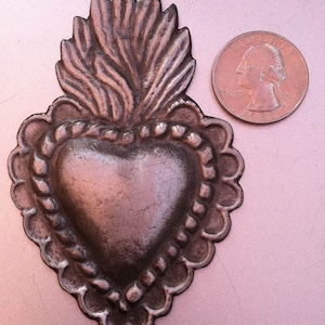 HEART MILAGRO Tin Silver Ex Voto
