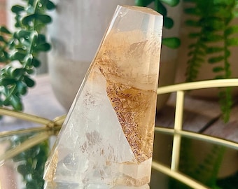 RARE Golden Healer Quartz Freeform with Rare Tree Inclusion | Dendritic Crystal | Stone of Abundance, Growth & New Beginnings Master Healer|