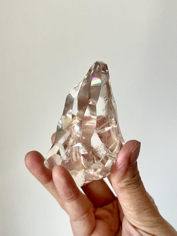 Unique High Quality Himalayan Clear Quartz Freeform | Sacred Geometry Crystal | High Vibration Meditation Stone | Rainbow Quartz