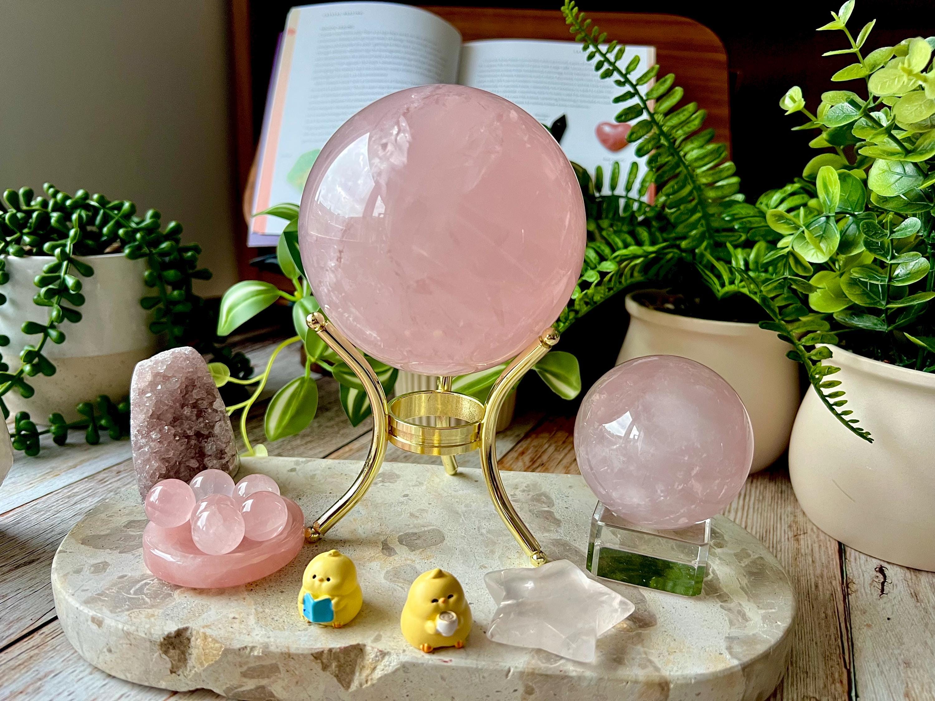 Premium 96mm Xlarge Rainbow Rose Quartz Sphere |1.3kg|2.9 Lb