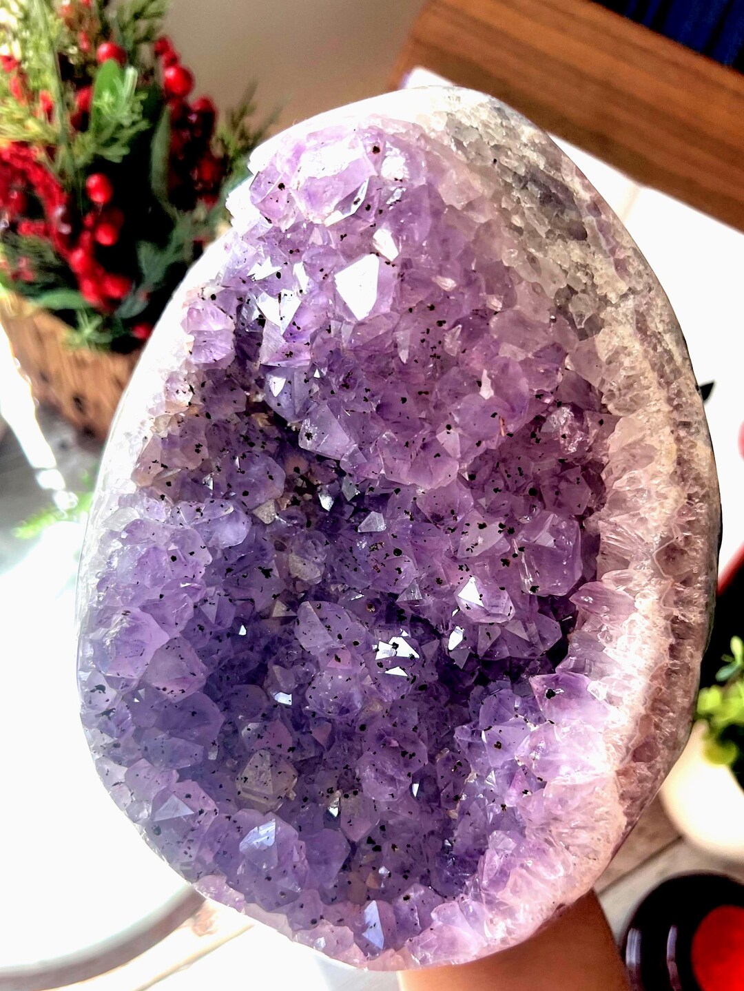 Rare Golden-like Inclusions| Large Natural Amethyst Cluster With ...