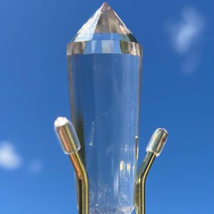 Ultra Qualität AAA+24 Seiten Doppelender Wasser klarer Kristall Quarz Spitze/Vogel Spitze/Heilstab/Reiki/Chakra/66 mm Heiler Vogel Werkzeug   